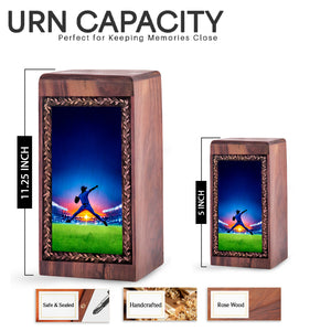 Baseball Legacy Memorial Urn – Wooden Box Urn For Adult Male