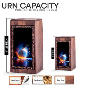 Baseball Fire Glow Memorial Urn – Personalized Wooden Cremation Urn For Female