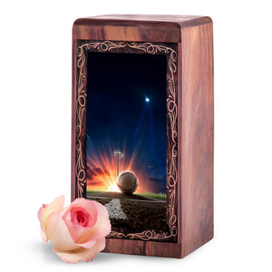 Baseball Field Handmade Memorial Urn – Wooden Urns For Human Ashes Adult Male