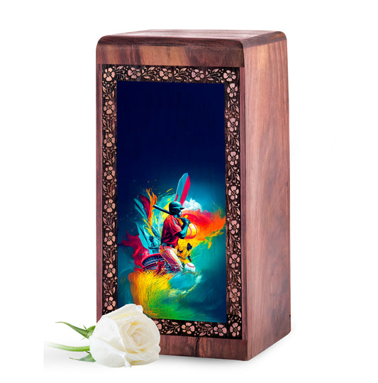 Artistic Baseball Memorial Funeral Urn – Wooden Keepshake Urn For Adult Female