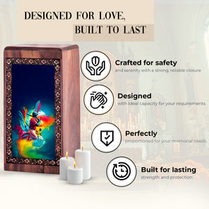 Artistic Baseball Memorial Funeral Urn – Wooden Keepshake Urn For Adult Female