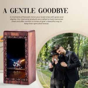 Baseball Team Wooden Urn For Ashes – Cremation Urn For Human Ashes Adults