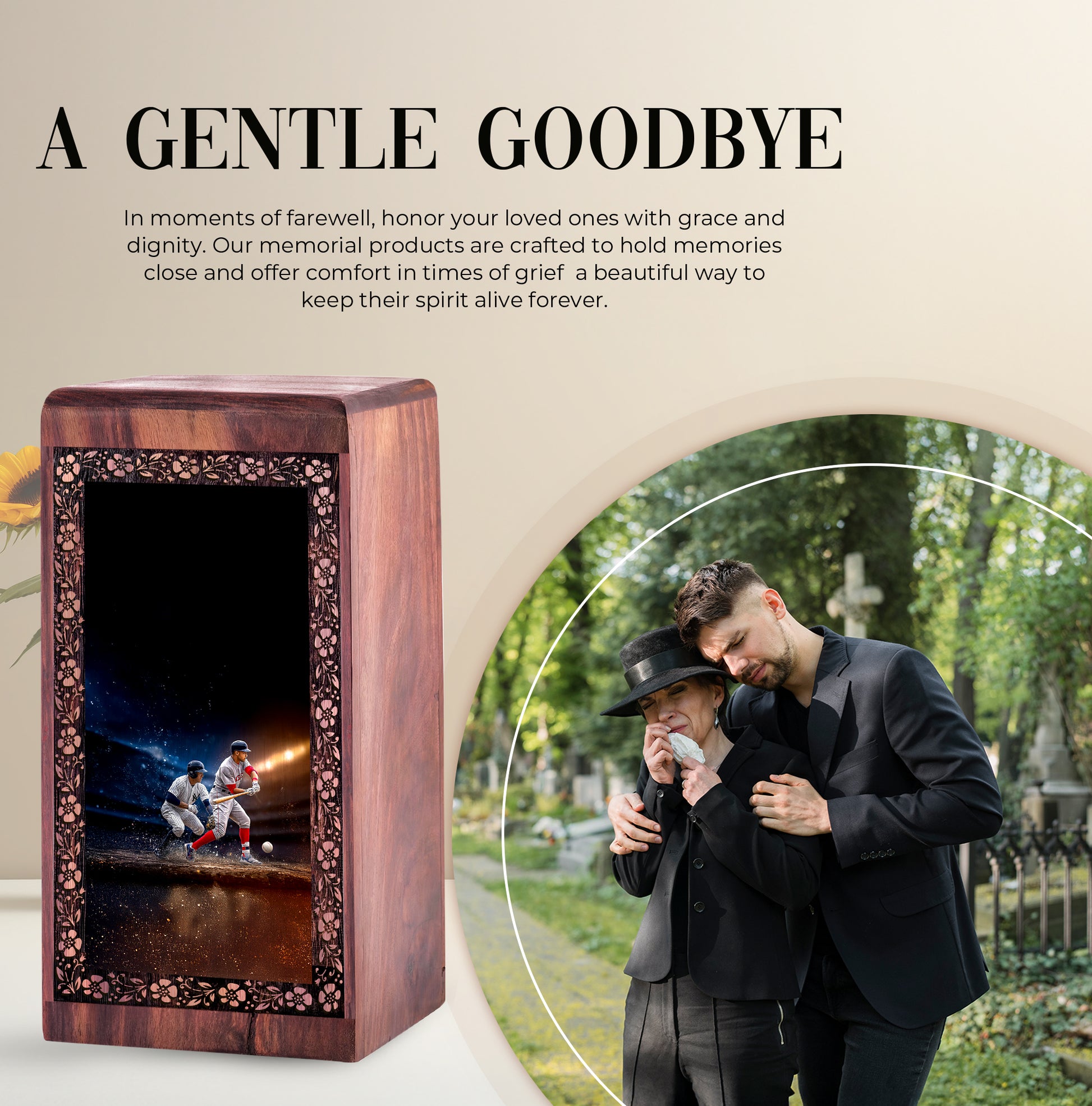 Baseball Team Wooden Urn For Ashes – Cremation Urn For Human Ashes Adults