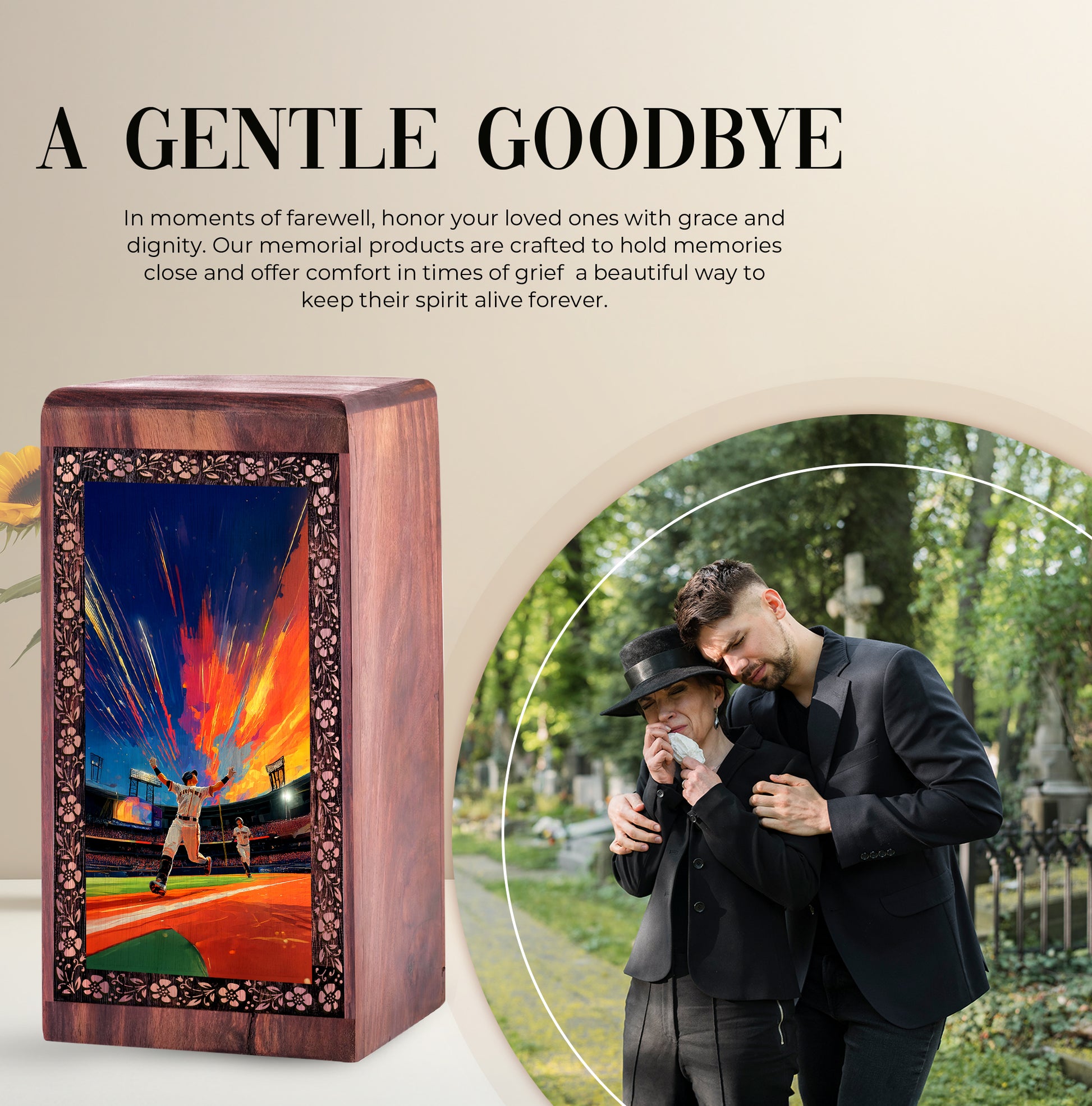 Baseball Celebration Keepsake Urn – Memorial Urn For Adult Human Ashes