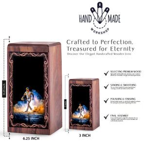 Baseball Spirit Memorial Box For Burial – Wooden Box Urns For Human Ashes Adult