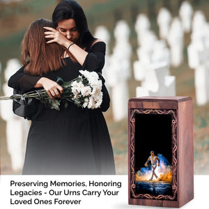 Baseball Spirit Memorial Box For Burial – Wooden Box Urns For Human Ashes Adult