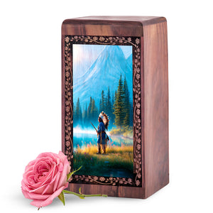 Native American Cremation Urn - Ancestral Nature Spirit Theme For Adults Human