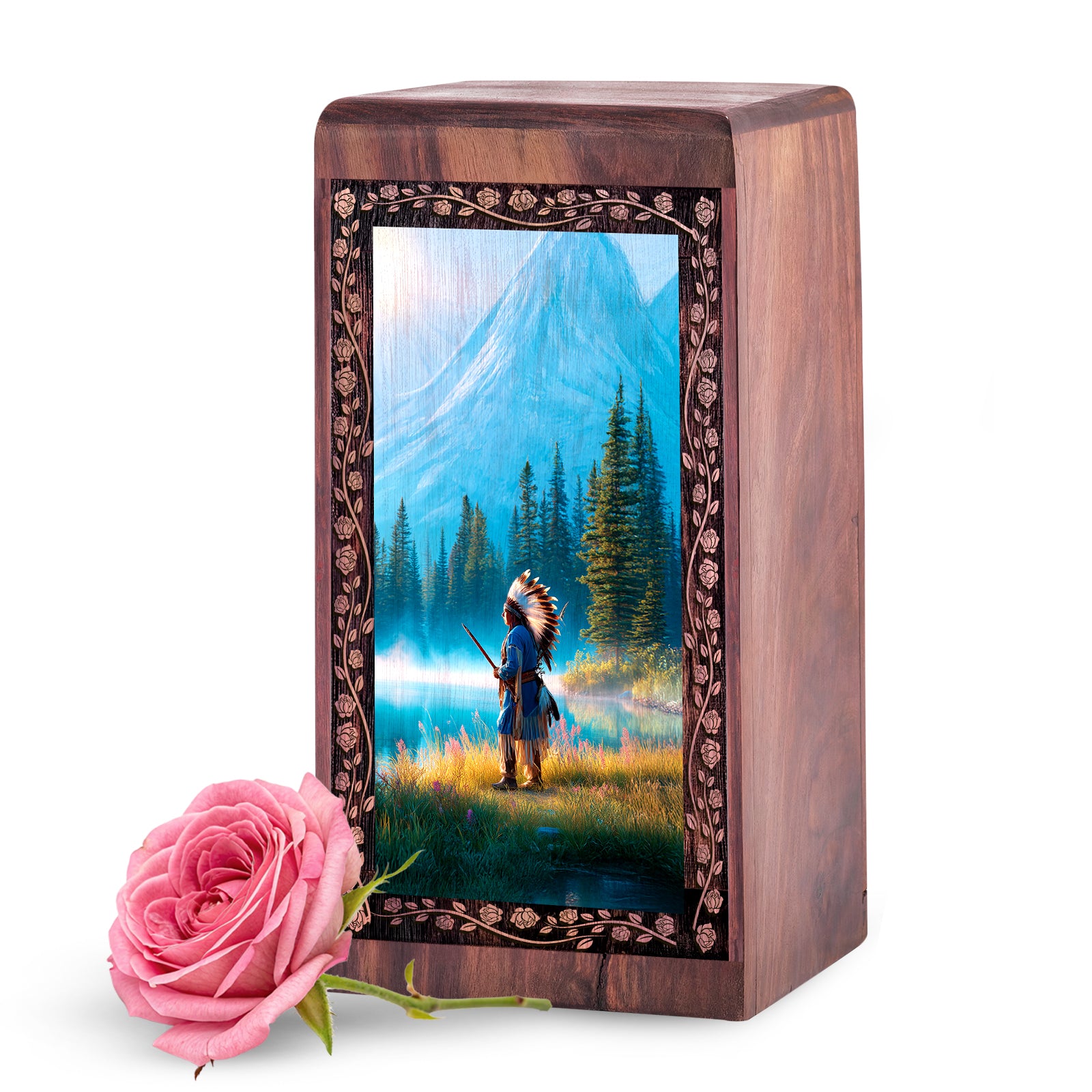 Native American Cremation Urn - Ancestral Nature Spirit Theme For Adults Human
