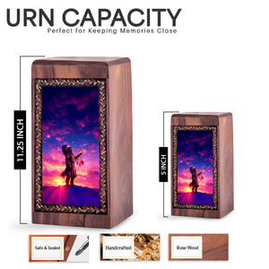 Sacred Spirit Protection Theme Wooden Urn - Rosewood Memorial Urn Box For Female