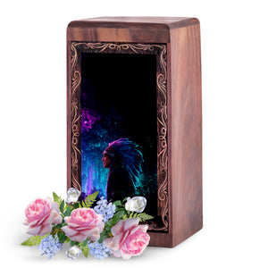 Native Cosmic Spirit Theme Funeral Urn - Memorial Keepshake Urn For Adult Female
