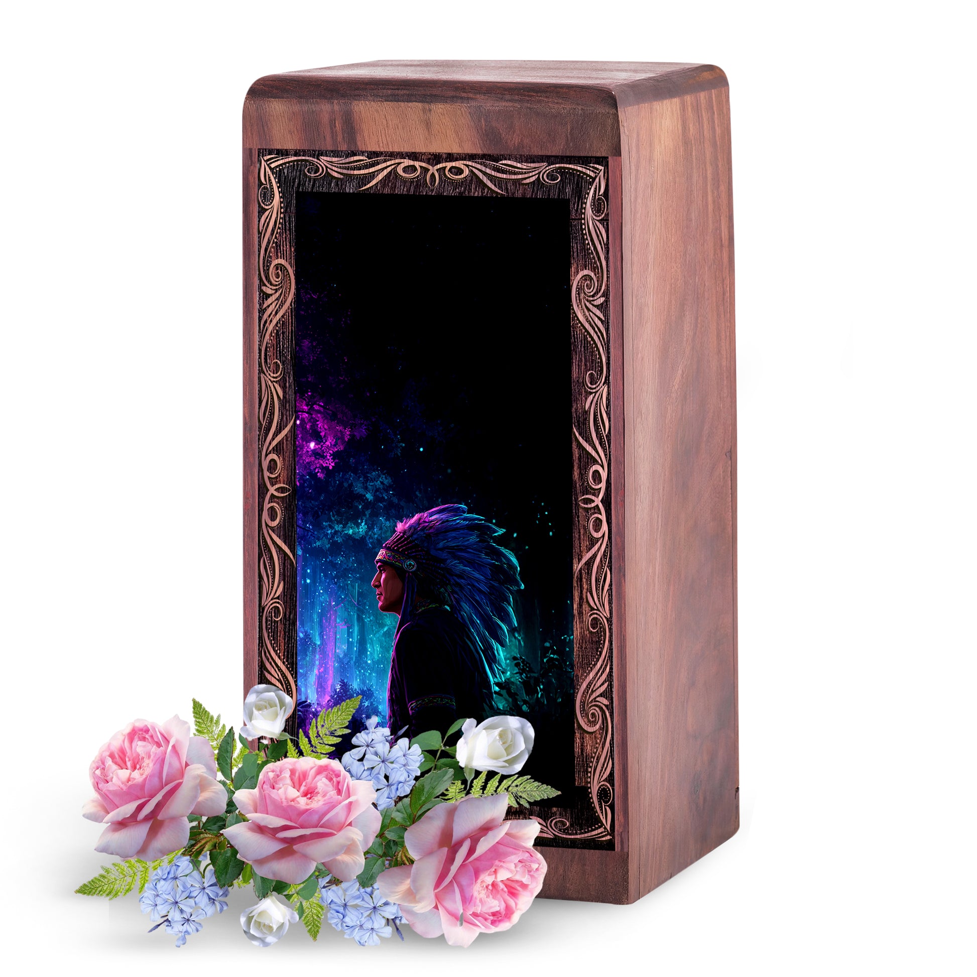 Native Cosmic Spirit Theme Funeral Urn - Memorial Keepshake Urn For Adult Female