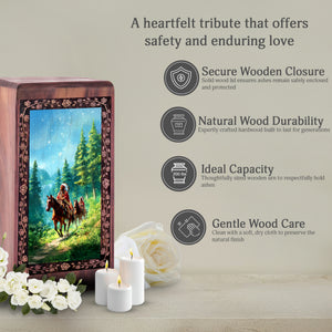 Native American Spirit Keepshake For Ashes - Wooden Cremation Urn For Ashes