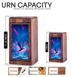 Heavenly Dragon Waterfall Fantasy Keepsake - Wooden Dragon Urn for Adult Male & Female
