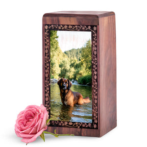 Leonberger Dog Cremation Urn – Wooden Pet Memorial Urn
