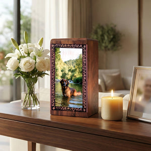 Leonberger Dog Cremation Urn – Wooden Pet Memorial Urn