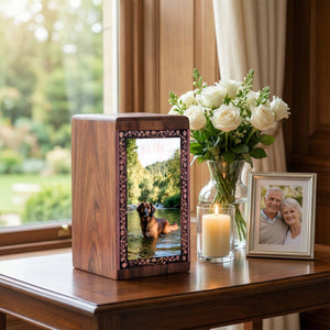 Leonberger Dog Cremation Urn – Wooden Pet Memorial Urn