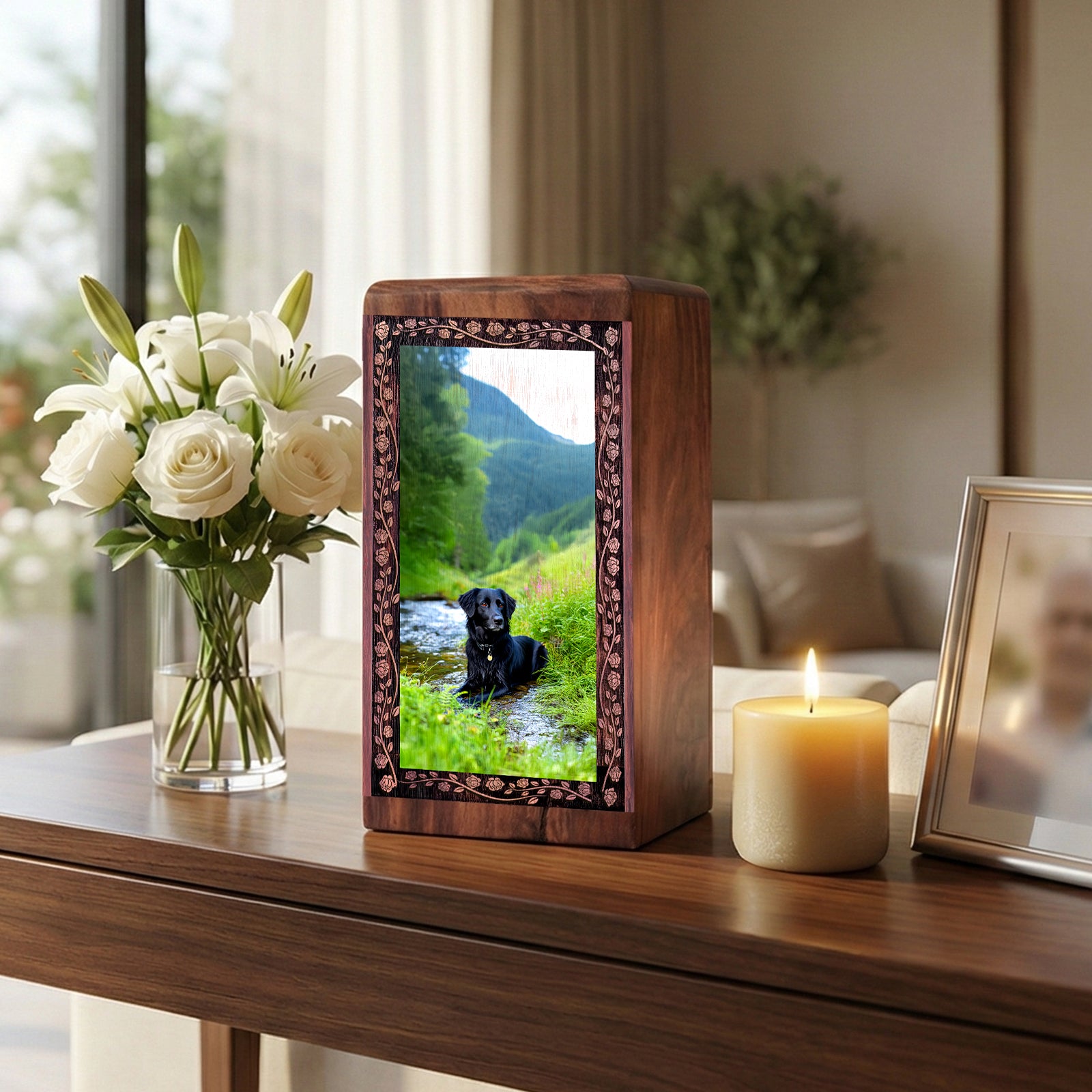 Dog Cremation Urn - Flat Coated Retriever Urn For Pet Dog