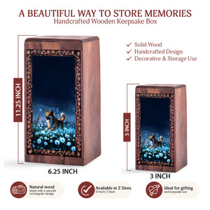 Pet Memorial Urn Box With Moonlight Garden Background