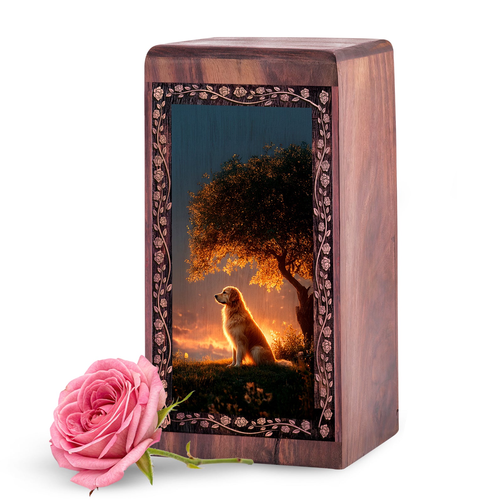 Handmade Wood Urn Box for Pet - Handcrafted Wooden Urns Box For Funeral