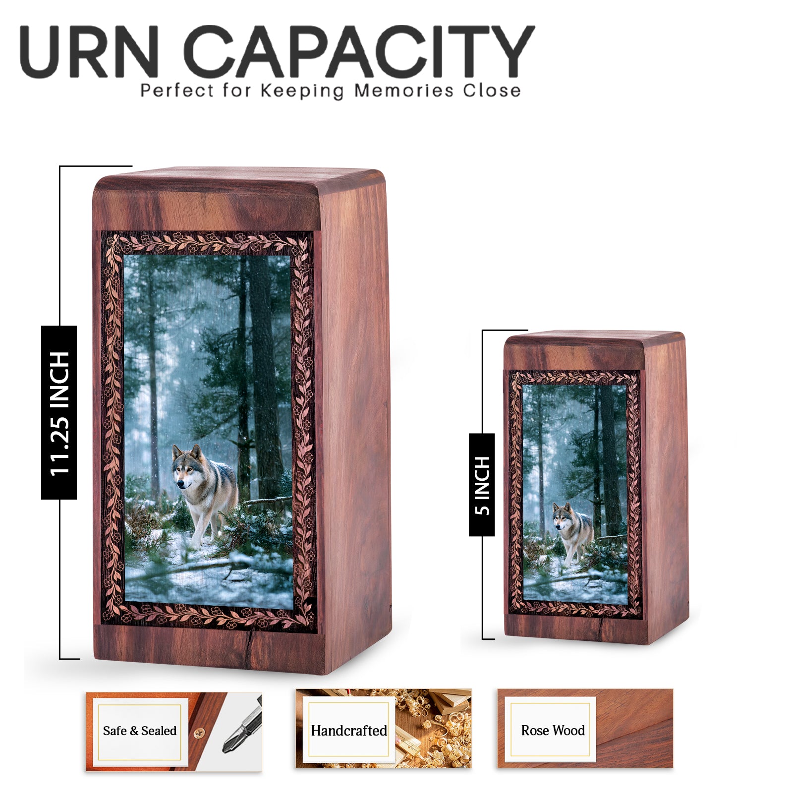 Handmade Pet Urns for pet Dog - Wooden Funerals for Ashes