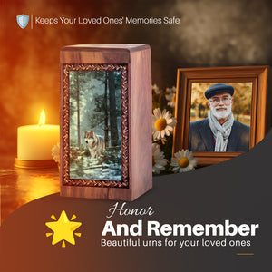 Handmade Pet Urns for pet Dog - Wooden Funerals for Ashes