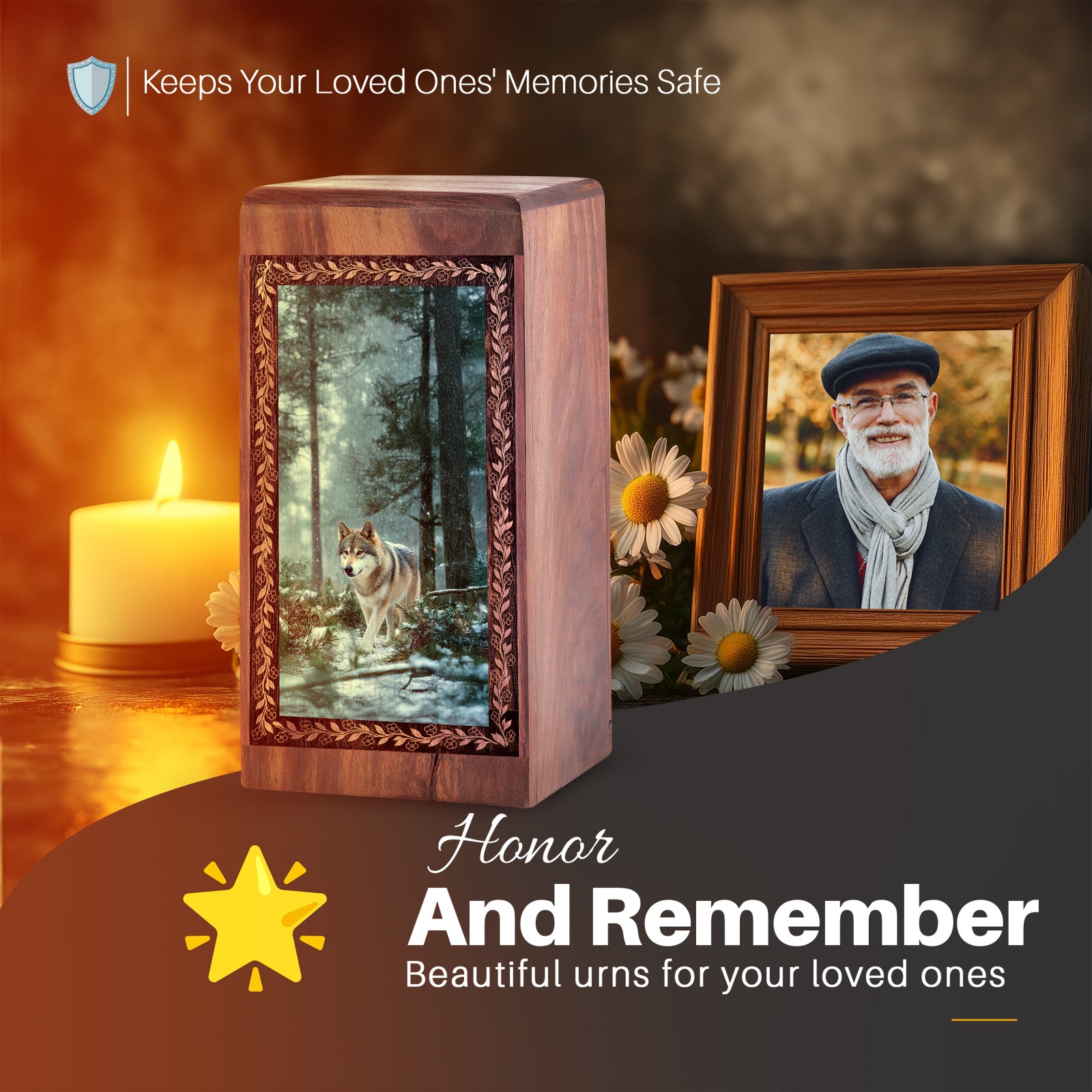 Handmade Pet Urns for pet Dog - Wooden Funerals for Ashes