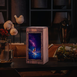 Galaxy Night Sky Theme Cremation Urn Box - Rosewood Funeral Box For Adult Male