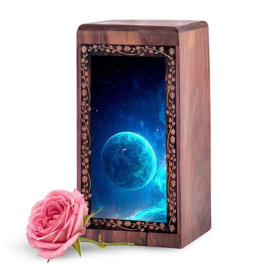 Blue Planet Cremation Burial Ashes Urn For Funeral - Funeral Urn For Male & Female