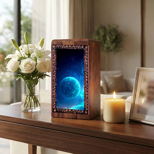 Blue Planet Cremation Burial Ashes Urn For Funeral - Funeral Urn For Male & Female