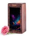 Astroid Themed Urn Box For Adult Human Ashes - Nebula Galaxy Memorial Urn for Funeral