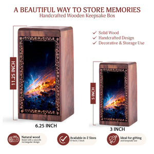 Celestial Galaxy Memorial Box For Funeral - Handmade Urn For Adult Male & Female