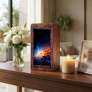Celestial Galaxy Memorial Box For Funeral - Handmade Urn For Adult Male & Female