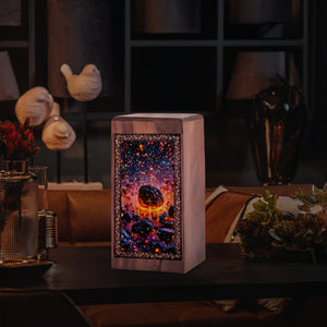 Astroirds Themed Urn For Funeral Ashes Burial - Wooden Boxes For Adult Human Ashes