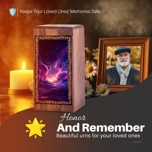 Purple Cosmic Galaxy Urn For Funeral - Large Sized Urn For Ashes Cremations