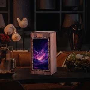 Purple Cosmic Galaxy Urn For Funeral - Large Sized Urn For Ashes Cremations