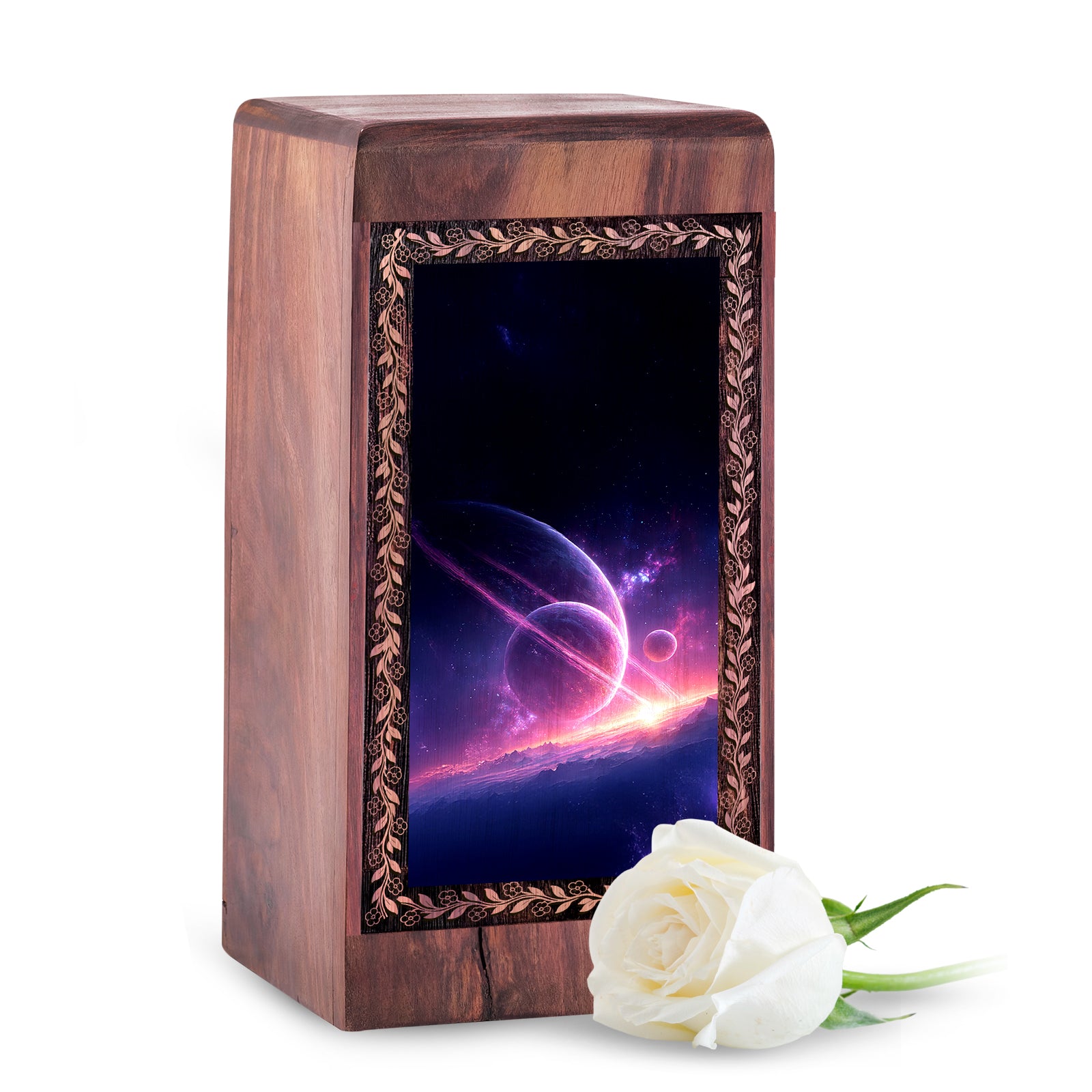 Galaxy Themed Ashes Box For Adult Male - Burial Urn Boxes For Cremation