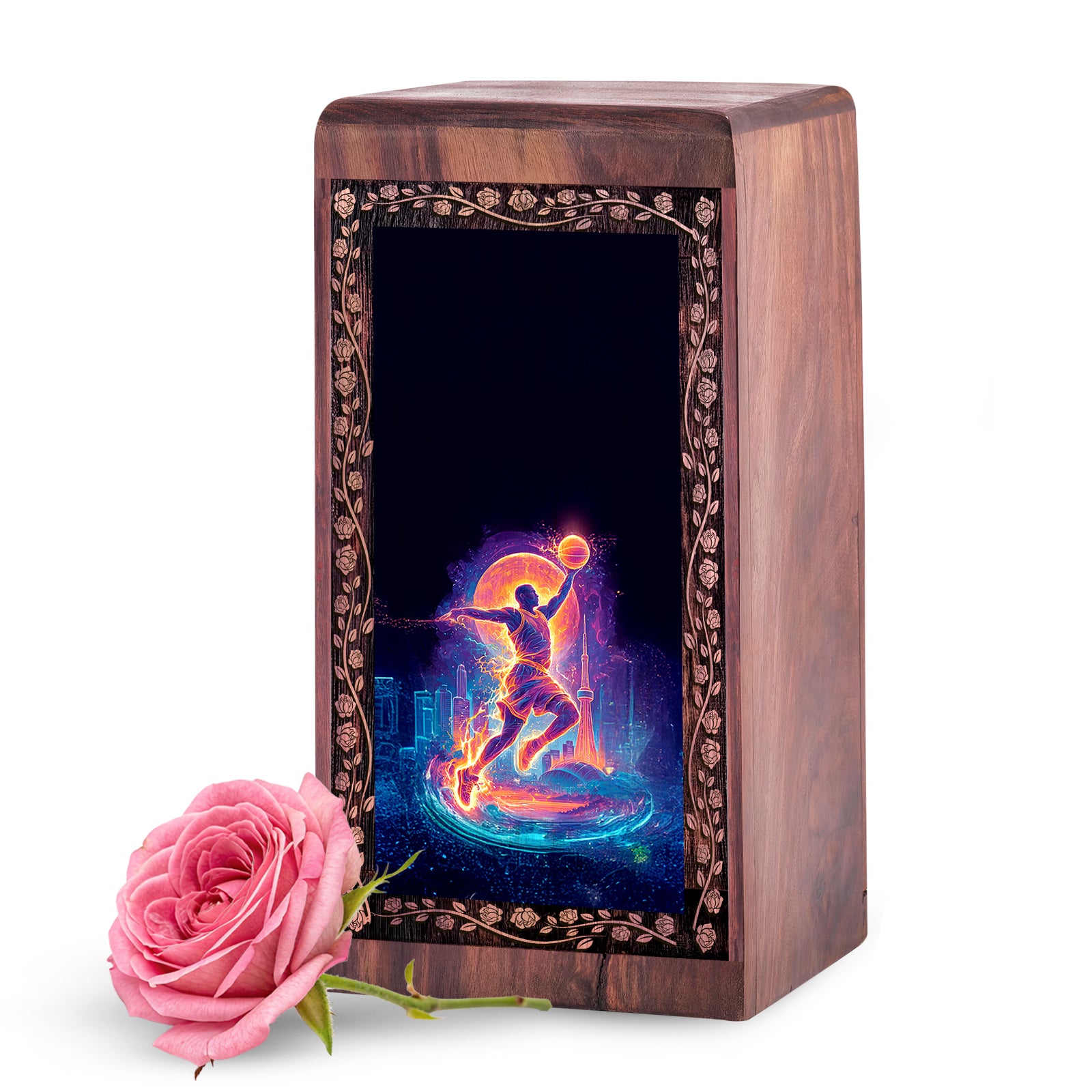 Basketball Theme Cremation Urn For Human Ashes - Modern Sport Memorial Box