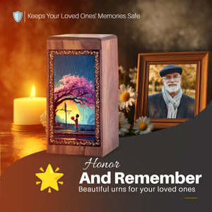 Sunset Basketball Theme Wooden Box - Decorative Funeral Urns For Memorial Ashes