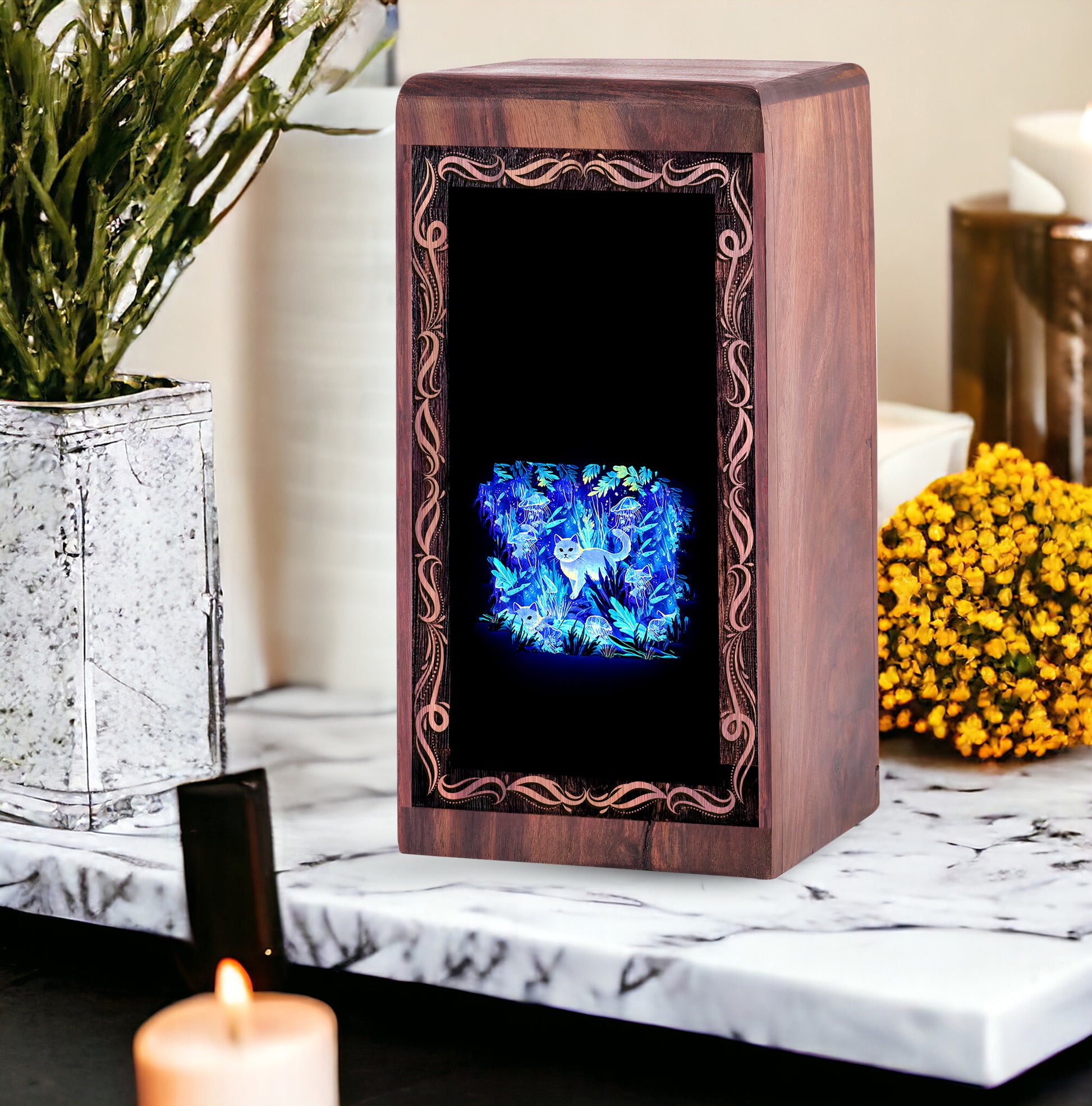 Pet Memorial Urn Box - Magical Cat Funeral Urns For Ashes