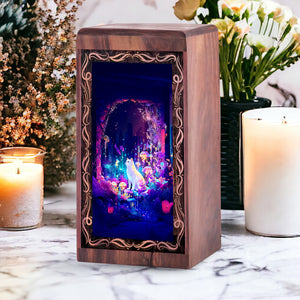 Persian Cat Wooden Urn For Ashes - Magic Spell Themed Urn For Pet