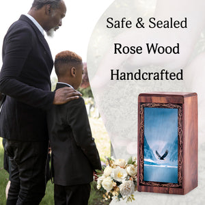 Eagle Snow Landscape Memorial Urn - Snow Valley Theme Cremation Urn For Burial