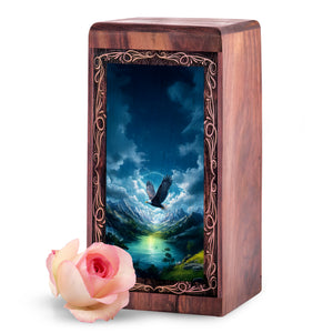 Bald Eagle Valley Theme For Adults Ashes - Funeral Cremation Urn For Burial