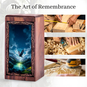 Bald Eagle Valley Theme For Adults Ashes - Funeral Cremation Urn For Burial