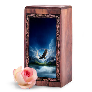 Flying Eagle Sky Cremation Urn - Ocean Theme Memorial Urn For Adult Female