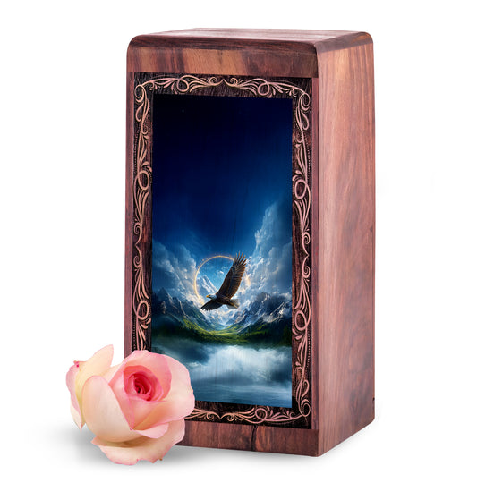 Flying Eagle Sky Cremation Urn - Ocean Theme Memorial Urn For Adult Female