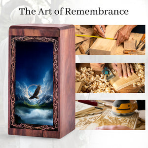 Flying Eagle Sky Cremation Urn - Ocean Theme Memorial Urn For Adult Female