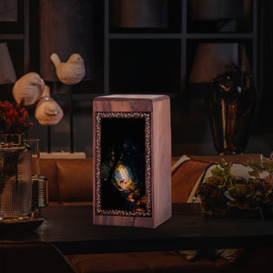 Natural Light Deer Woodland Urn Box – Memorial Cremation Urn For Adult Male
