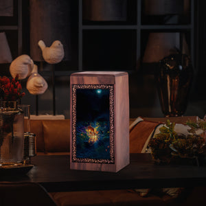 Moonlight Deer Memorial Urn For Human Ashes - Night Water Reflection Theme Keepshake