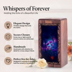 Enchanted Floral Funeral Urn - Night Bloom Theme Memorial Urn For Adult Female