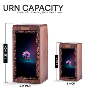 Minimal Gradient Flower Theme Funeral For Man – Wooden Keepshake For Burial